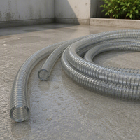 Tuyau d'aspiration en PVC renforcé de fil d'acier spiralé transparent 1 1,5 2 3 4 pouces 25 38 50 75 100 mm pour transfert d'eau par pompe