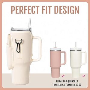 Borsa Portatile in Neoprene per Bottiglia d'Acqua per Stanley Tumbler con Tasca con Cerniera e <span class=keywords><strong>Tracolla</strong></span> Regolabile per Escursionismo - Product Image 2