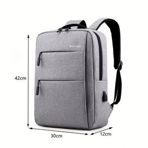Sac à dos de voyage multifonctionnel en polyester imperméable, style professionnel simple, avec logo personnalisé, pour ordinateur portable, antivol - Product Image 3