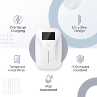 Borne de recharge murale pour véhicule électrique Type 2 7KW 32A monophasée avec carte RFID, station de charge rapide AC domestique, étanche IP54, courant réglable