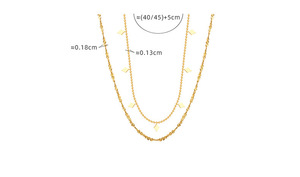 18K Gold Stainless Steel Double Layer Rhombus Disc Classic <b>Choker</b> Necklace | Hypoallergenic Waterproof Design - Product Image 4