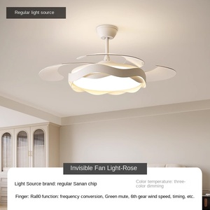 Ventilador de techo moderno de 42 pulgadas con luz y control remoto, lámpara LED regulable con ventilador para dormitorio, ventilador de motor silencioso de 6 velocidades - Product Image 5