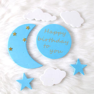 Lune Nuage Étoiles Cupcake Topper <span class=keywords><strong>Anniversaire</strong></span> Gâteau Ornements pour Baby Shower Party Décorations <span class=keywords><strong>EVA</strong></span> - Product Image 6
