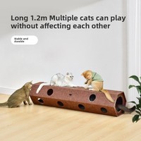 Tunnel pour chat en daim écologique, confortable et chaud toute l'année, jouet durable, protection anti-griffures pour canapé et meubles, montage facile pour la maison