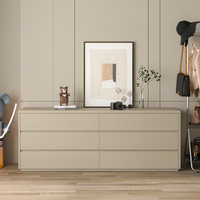 Armoires en bois de haute qualité, 1400 mm de long, blanches, pour salon, buffet en mélamine, 6 tiroirs
