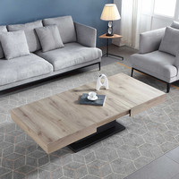 Table à manger relevable multifonctionnelle de luxe moderne, design Wabi Sabi, meubles rétractables en bois et métal pour la maison