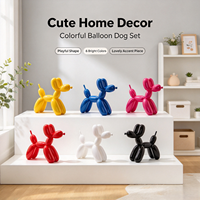Ensemble de figurines de chien ballon colorées BElla, ornements d'animaux mignons, statues décoratives amusantes pour la maison, la vitrine de magasin et les cadeaux