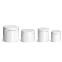 Pots en plastique de 2oz, 6oz, 1 oz, Pot de maquillage avec couvercles blancs et ronds, anti-fuite