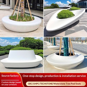 GRC Seat UHPC Teko Stone Terrazzo Stool Outdoor Park Landscape Leisure Chair Fiberglass Tree Pit Custom Shuchili03 Guangdong - Product Image 4