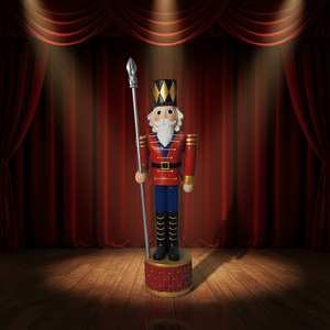 Statue de soldat <span class=keywords><strong>casse</strong></span>-<span class=keywords><strong>noisette</strong></span> de Noël grandeur nature KW avec lance, en résine, pour décoration extérieure de jardin, ornement de cour de fête - Product Image 2