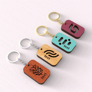 Wholesale Custom Personalized Accessory Key Chain Keychain Logo Gifts Engraving Blank Wood Handmade Backpack WoodKeychain