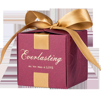 Boîte cadeau en papier pour mariage, chocolats et bonbons, avec nœud papillon, idéale pour les fêtes - Vente chaude