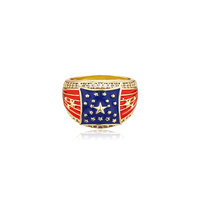 Bague en métal plaqué or avec zircon, drapeau américain, gagnant du prix du sport, bague en alliage personnalisé pour les championnats de la jeunesse, style hip-hop, en laiton