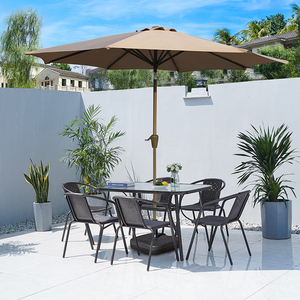 Nuevo Juego <span class=keywords><strong>de</strong></span> Muebles <span class=keywords><strong>de</strong></span> <span class=keywords><strong>Jardín</strong></span> Resistentes para Exteriores, 5 Piezas, <span class=keywords><strong>Mesa</strong></span> <span class=keywords><strong>y</strong></span> <span class=keywords><strong>Sillas</strong></span> <span class=keywords><strong>de</strong></span> Metal <span class=keywords><strong>con</strong></span> <span class=keywords><strong>Sombrilla</strong></span> - Product Image 1