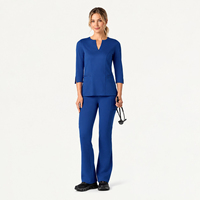 Tunique Médicale Respirante Premium Coupe Classique pour Femme, Manches Longues, Uniforme d'Infirmière pour Clinique Vétérinaire, Hauts de Travail Lavables