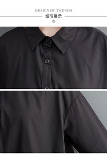 Boutique 2025 automne nouveau littéraire lâche mince imprimé panneau longueur moyenne robe chemise pour femmes - Product Image 5