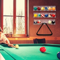 Support mural en acrylique pour affichage de billes de billard, personnalisé en usine, vente chaude