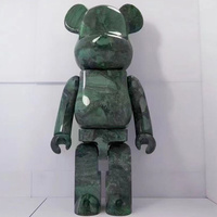 Pierre de marbre naturel moderne sculptée Fashion Home Decor Panda Grey Bear Sculptures Marble BearBrick Statue