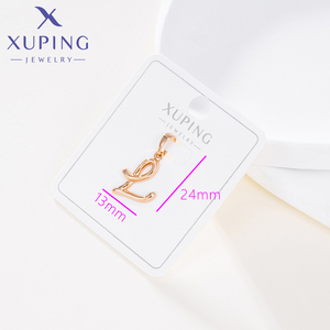 45984 XUPING Gioielli Ciondolo Lettera <span class=keywords><strong>L</strong></span> Placcato Oro, <span class=keywords><strong>Charm</strong></span> Iniziale Minimalista per Collana Fai-da-Te - Product Image 2