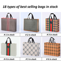 Sacs non tissés écologiques réutilisables pour le shopping, cadeaux de fête, Noël, motifs à carreaux jaunes et blancs, personnalisables