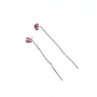 EX27 925 Anting Perak Sterling Berbentuk Hati dengan Rumbai, Anting Niche Mewah Terbaru yang Populer untuk Wanita