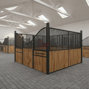 Painéis de Estábulo Temporário Econômicos à Prova d'Água Modular com Telhado para Centro Equino em Madeira/Bambu/WPC Marrom - Product Image 6