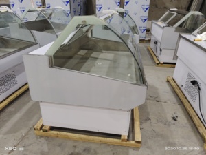 Refrigerador de exhibición de esterilla de buena calidad <span class=keywords><strong>y</strong></span> precio <span class=keywords><strong>barato</strong></span>, pantalla curva de vidrio para carne, enfriador, escaparate de sushi - Product Image 3