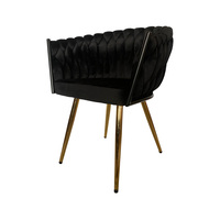 Mobilier de maison avec dossier rembourré, fauteuil confortable en velours, chaise de salle à manger, chaise tissée en corde
