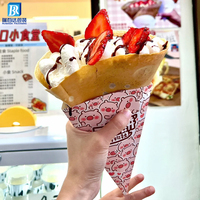 Boîte en Carton Personnalisée pour Crêpes à Emporter, Emballage Alimentaire pour Crêpes, Tranches de Pizza, Croissant et Gaufre Cône