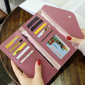 <span class=keywords><strong>Portafogli</strong></span> con cerniera in morbida pelle PU a sezione lunga con Clutch portafoglio <span class=keywords><strong>donna</strong></span> in pelle sottile Designer in <span class=keywords><strong>Stock</strong></span> - Product Image 4