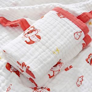 6-Layer Cotton High Density Gauze Edging 110*110 Soft <b>Baby</b> <b>Muslin</b> Blanket with Various Patterns - Product Image 5