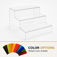 Étagère d'angle de bureau personnalisée à 3 niveaux en métal, épaissie de 5 mm, avec support d'escalier transparent, montage facile pour figurines et jouets