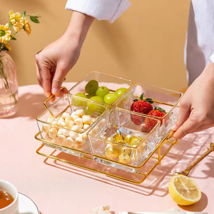 Set di Piatti <span class=keywords><strong>in</strong></span> <span class=keywords><strong>Vetro</strong></span> Smerigliato Ecologici per Snack e Matrimoni, per Uso Domestico, Ristorante e Catering - Product Image 1