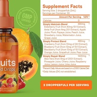 Complément alimentaire en gouttes de fruits et légumes, multivitamines et minéraux, équilibre des fruits et légumes, soutient les niveaux d'énergie, gouttes liquides