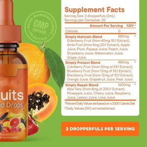 פירות וירקות טיפות ירקות תוסף איזון רב ויטמין מינרלים של פירות וירקות תומך ברמות האנרגיה טיפות נוזלי - Product Image 6