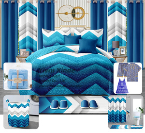 Parure de lit 22 pièces avec rideaux assortis, personnalisable, ensemble de literie 26 pièces, dessus de lit, ensemble de draps avec ensembles de salle de bain - Product Image 3