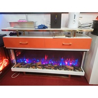 Meuble TV électrique autoportant en bois avec console multimédia, flamme LED, chauffage 1500W et télécommande pour salon