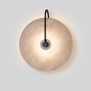 Lámpara de Pared de Mármol Minimalista Nórdica, Luz de Diseño Creativa y Lujosa para Sala de Estar, Dormitorio, Hotel, Pared de Fondo o Pasillo - Product Image 6
