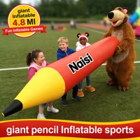Crayon géant gonflable amusant en PVC pour activités, décoration, jeu de team building, stylo de couleur, peinture, fête, crayon de cire, pinceau