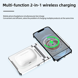 2024 nuevos productos 2 en 1 cargadores inalámbricos plegables para Samsung para iPhone 15 estación magnética portátil para reloj para <span class=keywords><strong>Airpods</strong></span> - Product Image 3