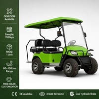 Voiturette de golf électrique Tarion 4 places avec moteur AC, frein hydraulique double, autonomie 80-100 km, personnalisable OEM, 2+2 places, 35 km/h