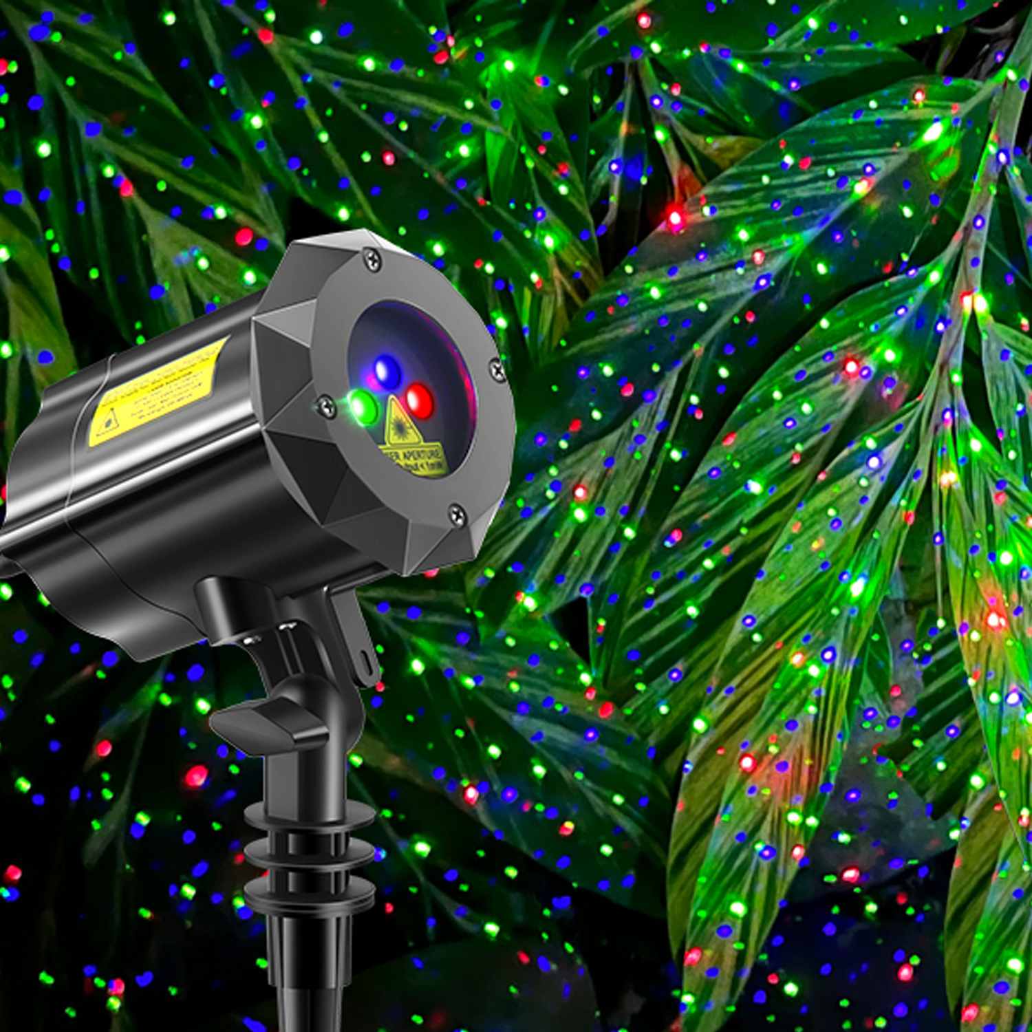 2025 Christmas RGB Laser Moving Firefly Garden Lights Red Blue Green Rotating Stars Projector Treetop Outdoor Christmas Lights