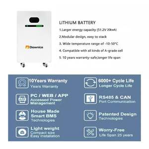 Nouveau type de sol Powerwall Hybrid Grid 48V 15kwh LiFePO4 Batteries au lithium-ion 51.2V 20KWh Batterie de stockage d'énergie solaire pour la maison - Product Image 4