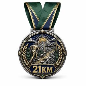 Custom 5K Marathon Finisher Medal With <b>Ribbons</b> Gold Purple Soft Enamel Zinc Alloy Medal for Religious Theme Running Events - Product Image 2
