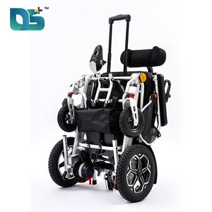 כסא גלגלים חשמלי מתקפל נייד מסגסוגת אלומיניום עם משענת גב נטויה וסיבוב 360 מעלות °   בקר ג'ויסטיק - Product Image 6