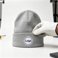 Bonnet d'hiver extérieur 100 % acrylique pour adulte, respirant, imperméable, avec revers tricoté, personnalisable avec logo par transfert thermique