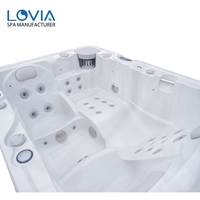 Bain à remous économique et populaire pour 3 personnes, bain à remous extérieur en acrylique, spa Balboa, hydrothérapie, bain à remous avec Wifi