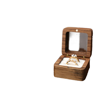 Custom Name Personalized Engraved Safe Walnut Wood <b>Wedding</b> Engagement Ring <b>Box</b> for Anniversary <b>Gift</b> - Product Image 1