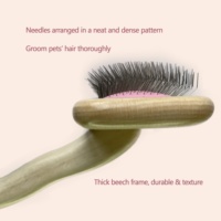 Baoli ODM Brosse Poils Animaux 120x178mm bois hêtre brosse pour animaux de compagnie chien toilettage aiguille peigne Slicker brosse avec épingles en acier inoxydable