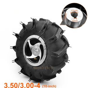 Mayebikes YJ-10 Roues tout-terrain de 10 pouces 3.50-4 Pneus agricoles en caoutchouc gonflables Trou d'axe de 17 mm <span class=keywords><strong>pour</strong></span> vélo électrique <span class=keywords><strong>Tracteur</strong></span> - Product Image 4